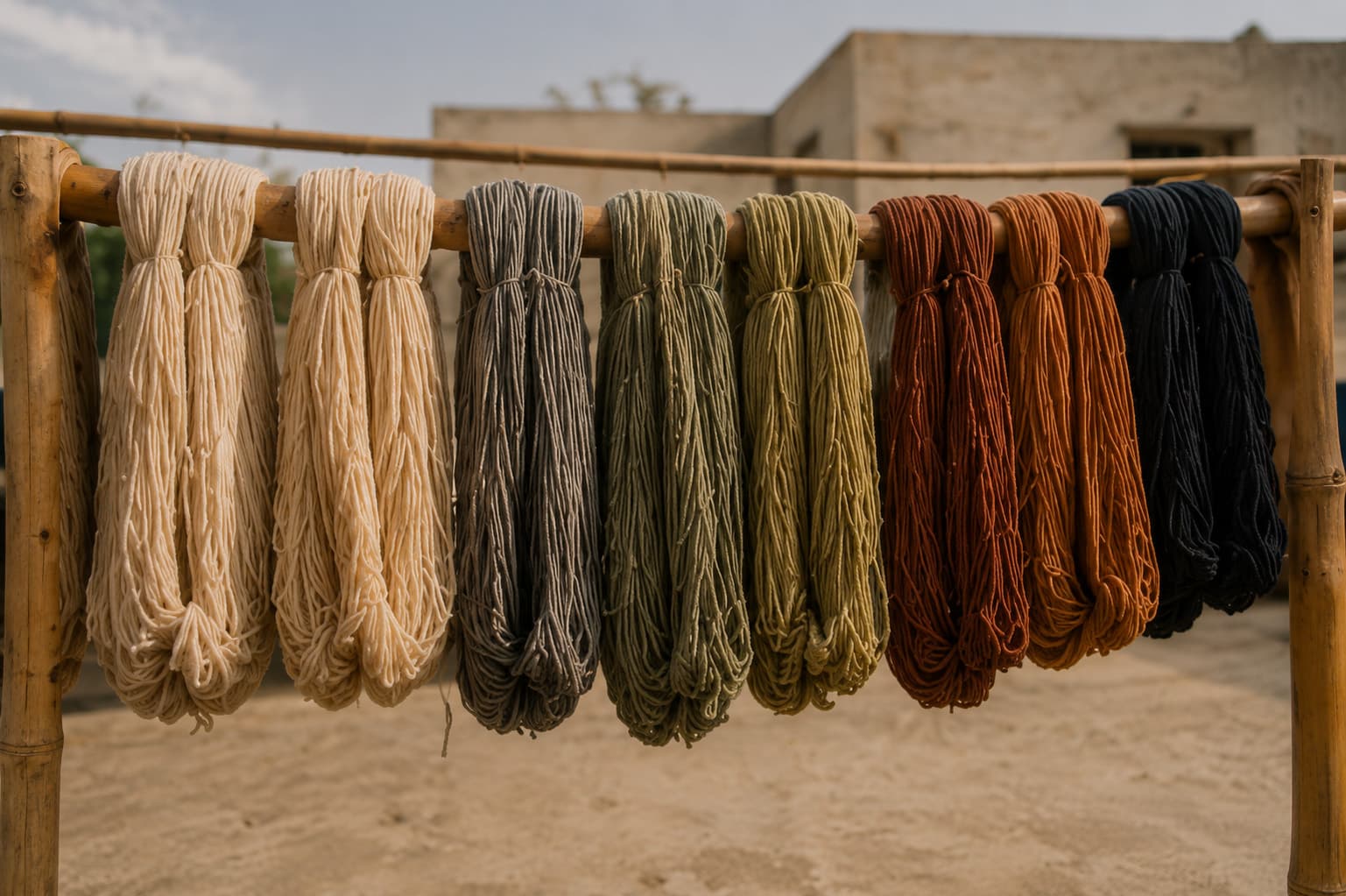 Natural New Zealand wool fibres used in LOOM rugs