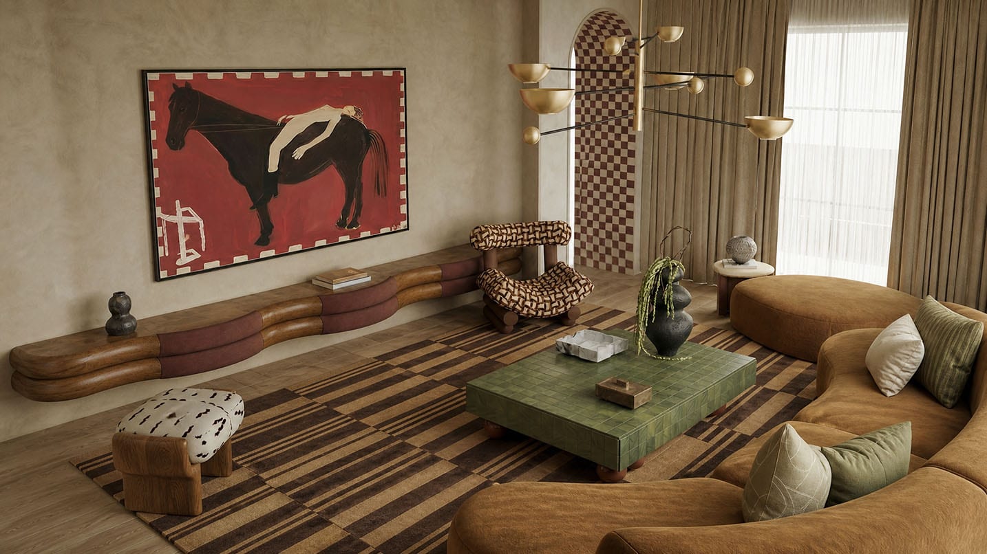 Bespoke LOOM rug in a beautifully designed interior