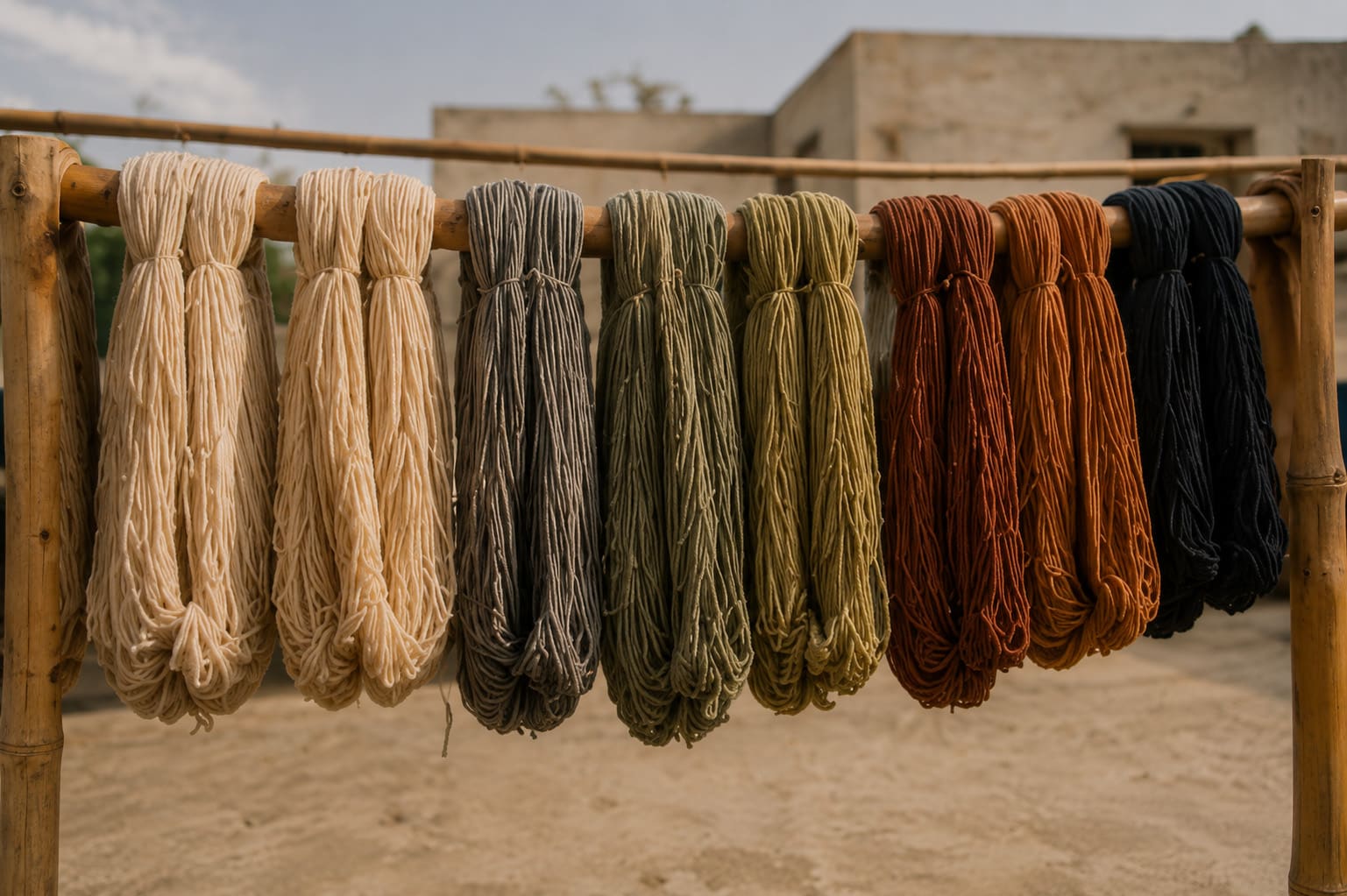 Natural New Zealand wool fibres used in LOOM rugs