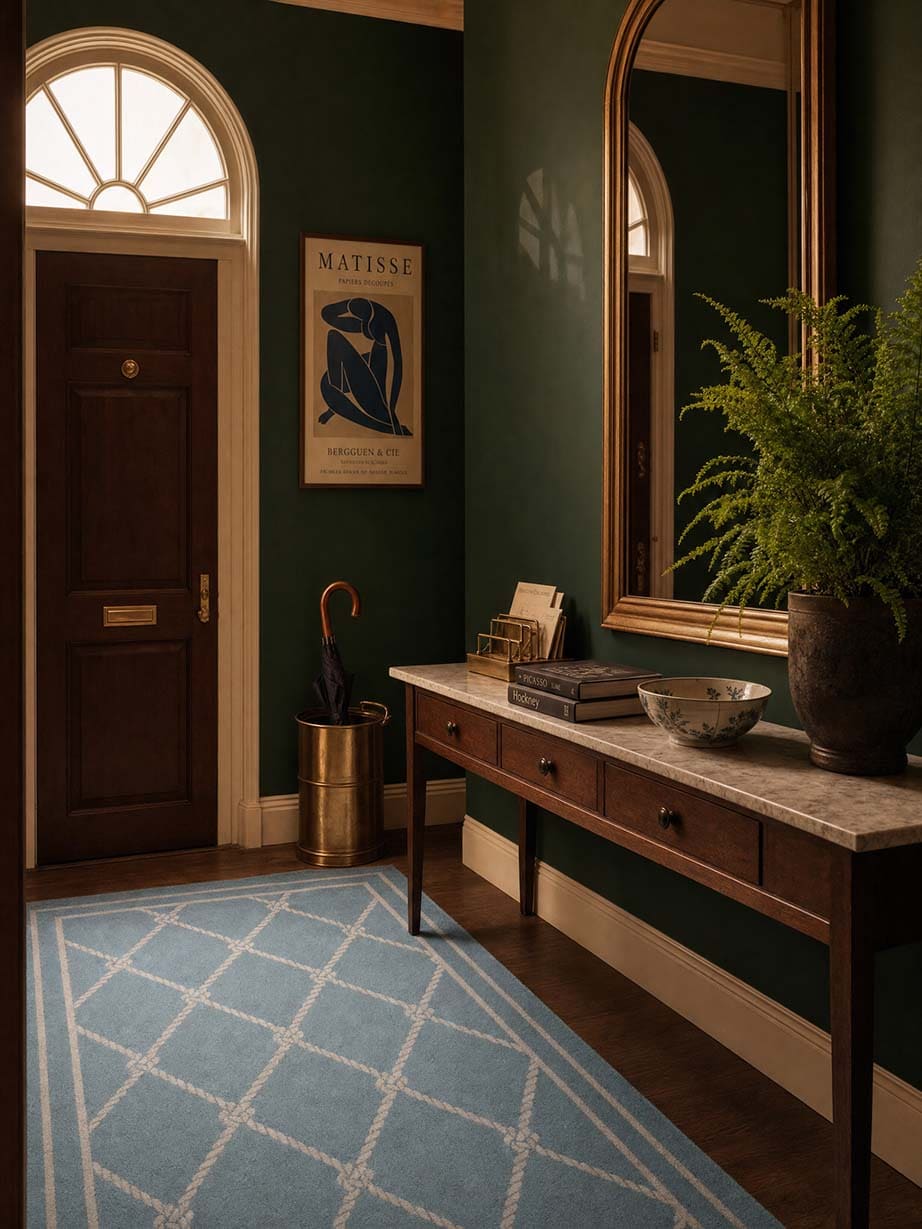 Layered interior with LOOM rug and rich textures