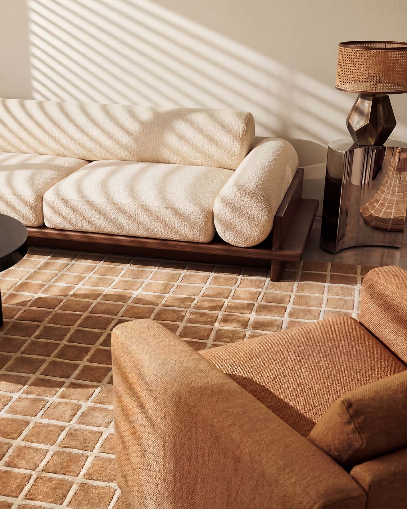 Neutral rug in a contemporary setting